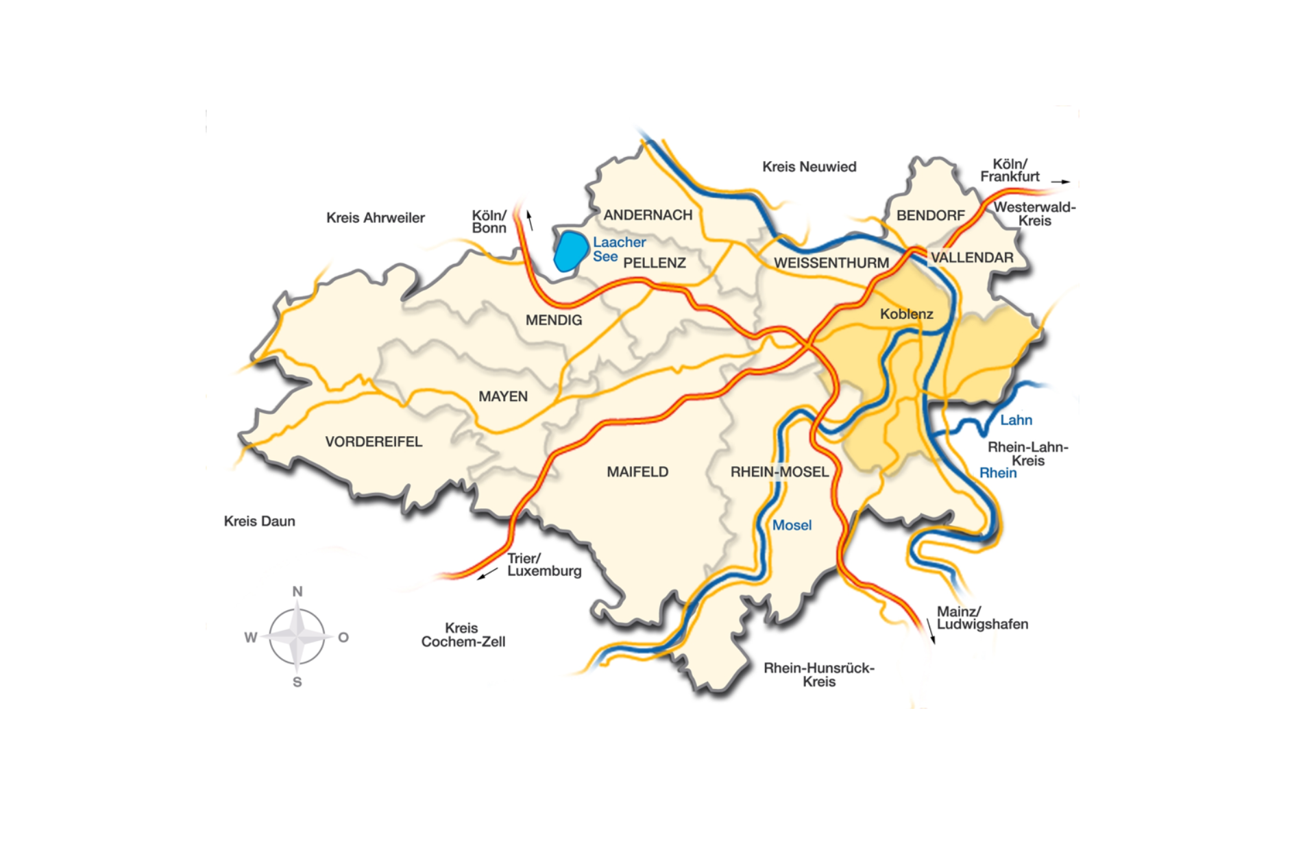 Landkarte Kreis Mayen-Koblenz